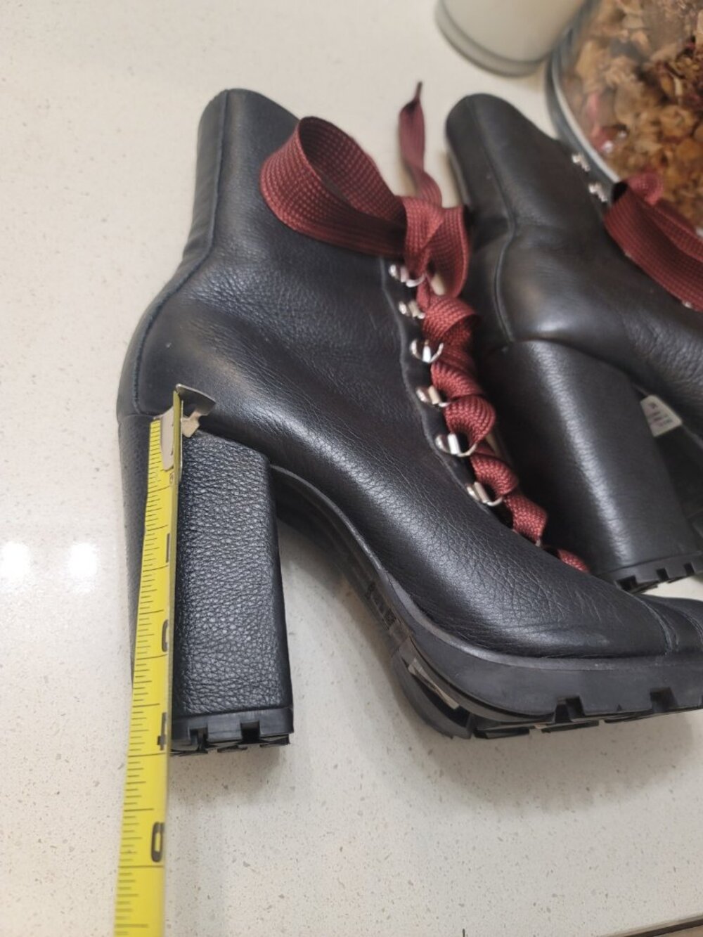 Schutz Zara Lace Up Combat Style Block Heel Booties Leather Booties Size 9 B - Picture 11 of 11